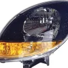 Phare Optique avant gauche pour RENAULT KANGOO I phase 2 2003-2007 H4, noir, feu clignotant orange, Neuf