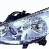 Phare Optique avant gauche lenticulaire pour PEUGEOT 207 Sport ph.1, 2006-2009, H7+H7+H1, moteur, chromé
