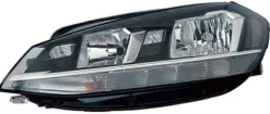 Phare optique avant gauche pour VOLKSWAGEN GOLF VII ph.2 depuis 2016, H7/H9/WY21W à LED + feu diurne