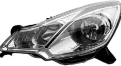 Phare Optique avant gauche pour CITROËN C3 II phase 2, 2013-2016, H7+H1, contour noir, Neuf
