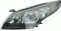 Phare Optique avant gauche pour RENAULT MEGANE III phase 1, 2008-2012, MAGNETI MARELLI, H7+H7, électrique, fond noir