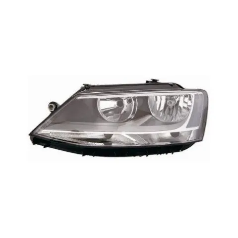Phare optique avant gauche pour Volkswagen Jetta V phase 1 2011-2014, H7+H7, corps noir, avec feu diurne, Neuf