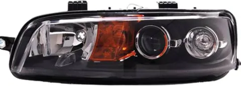 Phare Optique avant gauche pour FIAT PUNTO II phase 1, 2001-2003, H1+H1, électrique, fond noir