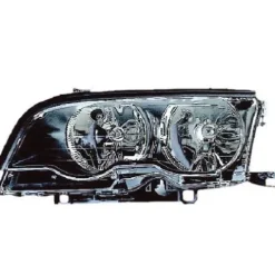 Phare optique avant gauche pour BMW Serie 3 E46 COUPÉ, 2001-2003, H7+H7, noir, Mod. 2 portes, Neuf