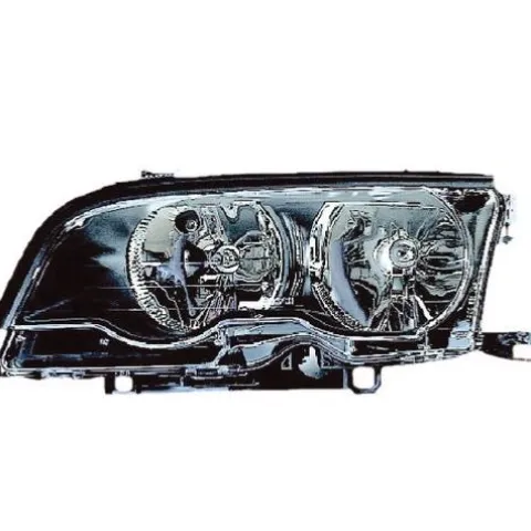 Phare optique avant gauche pour BMW Serie 3 E46 COUPÉ, 2001-2003, H7+H7, noir, Mod. 2 portes, Neuf