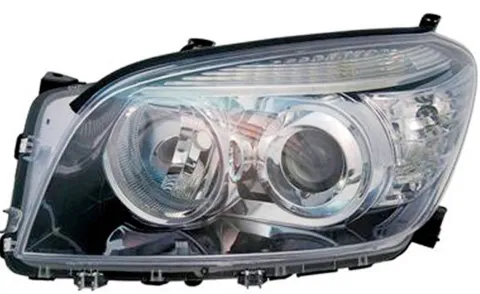 Phare Optique avant gauche pour TOYOTA RAV4, 2006-2009, HB3+H11, Corps Noir, Neuf