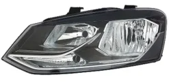 Phare Optique avant gauche pour VOLKSWAGEN POLO V phase 2, 2014-2017, COMFORTLINE/HIGHLINE, H7+H7, fond noir, Neuf