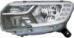 Phare Optique avant gauche pour DACIA SANDERO STEPWAY II phase 2, 2016-2020, H7+H7+PY21W, avec feu diurne à LED, Neuf