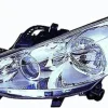 Phare Optique avant gauche lenticulaire pour PEUGEOT 207 CC ph.2, 2009-2015, H7+H7+H1 moteur, chromé
