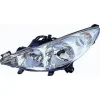Phare Optique avant gauche pour PEUGEOT 207 SW phase 2, 2009-2013, H7+H1, avec moteur, chromé, Neuf