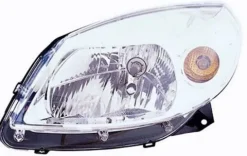 Phare Optique avant gauche pour DACIA SANDERO I, 2008-2012, H4, fond chromé, Neuf