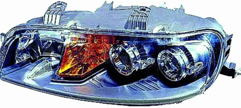 Phare Optique avant gauche pour FIAT PUNTO II phase 1, 1999-2001, H7+H7+H3, électrique, fond gris