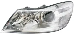 Phare Optique avant gauche pour SKODA OCTAVIA II ph. 2 2009-2013, H7+H1, Corps chromé, Neuf