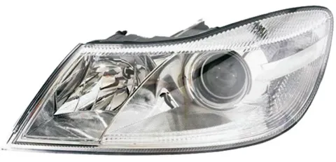 Phare Optique avant gauche pour SKODA OCTAVIA II ph. 2 2009-2013, H7+H1, Corps chromé, Neuf