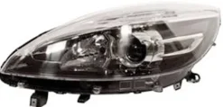 Phare Optique avant gauche pour RENAULT SCENIC III phase 3, 2013-2016, H7+H7, fond noir, Neuf