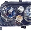 Phare Optique avant gauche pour VOLKSWAGEN TOURAN I phase 1, 2003-2004 H7+H7, fond noir, Neuf