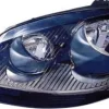 Phare Optique avant gauche pour VOLKSWAGEN GOLF V 2003-2008, H7+H7, fond noir, Neuf