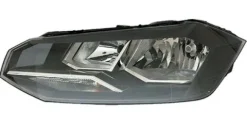 Phare Optique avant gauche pour VOLKSWAGEN POLO VI phase 1, 2017-2021 , H7+H7+WY21W, avec moteur, Neuf