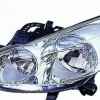 Phare Optique avant gauche pour PEUGEOT 207 phase 1, 2006-2009, H7+H1, avec moteur, chromé, Neuf
