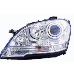 Phare optique avant gauche H7+H7 pour MERCEDES CLASSE ML Phase 2, 2008-2011 (W164), corps chromé, neuf