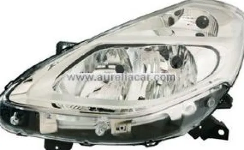 Phare Optique avant gauche pour RENAULT CLIO 3 phase 2, 2009-2012, H7+H7, fond chromé, Neuf