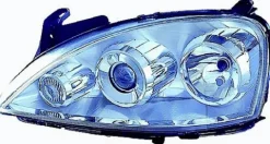 Phare Optique avant gauche pour OPEL CORSA C phase 2, 2003-2006, H7+H7, Neuf