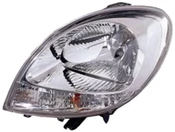 Phare Optique avant gauche pour RENAULT KANGOO I ph.2, 2003-2007, H4, chromé, feu clignotant blanc