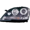 Phare optique avant gauche H7+H7 pour MERCEDES CLASSE ML Phase 2, 2008-2011 (W164), corps noir, neuf