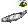 Phare optique avant gauche pour FORD FIESTA VI phase 2, 2013-2016, H7+H15, Produit d'origine HELLA, avec moteur et DRL, fond noir, Neuf