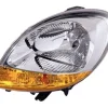 Phare Optique avant gauche pour RENAULT KANGOO I ph.2, 2003-2007 H4, chromé, feu clignotant orange