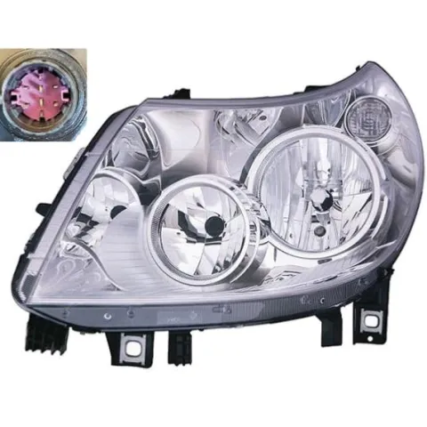 Phare Optique avant gauche pour FIAT DUCATO Camping-car 3 phase 1, 2011-2014, H7+H15+PY21, avec feu diurne, Neuf