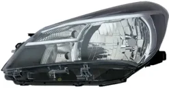 Phare Optique avant gauche pour TOYOTA YARIS III phase 2, 2014-2016, H4, fond noir, Neuf