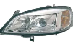 Phare Optique avant gauche pour OPEL ASTRA G 1998-2001, H7+HB3, Corps chromé, Neuf