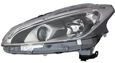 Phare Optique avant gauche pour PEUGEOT 208 phase 2, 2015-2019, H7+H7, avec feu diurne à LED, Neuf