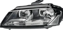 Phare Optique avant gauche pour AUDI A3 II ph.2 SPORTBACK 2008-2012, H7+H7, noir, Neuf