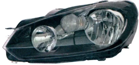 Phare Optique avant gauche pour VOLKSWAGEN GOLF VI 2008-2012, H7+H15, fond noir, Neuf