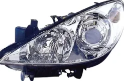 Phare Optique avant gauche électrique pour PEUGEOT 307 phase 2, 2005-2008, H1+H7, Neuf