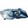 Phare optique électrique avant droit pour BMW Serie 3 E46 COUPÉ/CABRIO, 2003-2006, H7+H7, cadre noire, corps gris foncé, feu blanc, Neuf