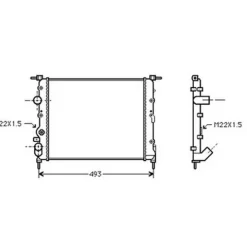 Radiateur de refroidissement moteur pour RENAULT KANGOO I ph.2 2003-2007, OEM: 7700838134, Neuf