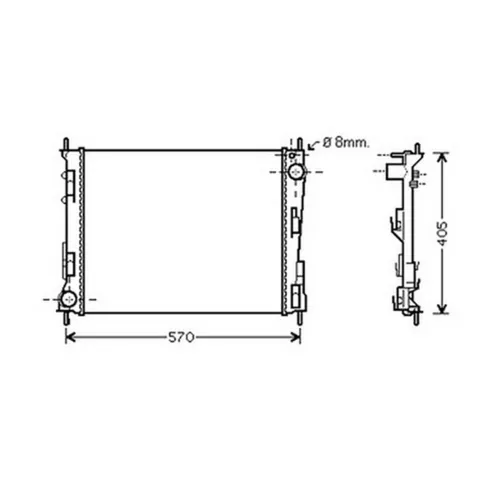 Radiateur de refroidissement moteur pour RENAULT TWINGO II ph.1 2007-2011, OEM: 8200448553, Neuf