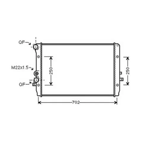 Radiateur de refroidissement moteur pour VOLKSWAGEN GOLF IV 1998-2003, OEM: 1J0121253AC, Neuf