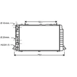 Radiateur de refroidissement moteur pour AUDI 80 B4 1991-1994, OEM: 8A0121251, Neuf