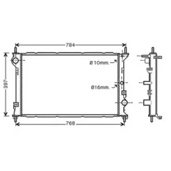 Radiateur de refroidissement moteur pour FORD TOURNEO CONNECT I ph.1 2002-2006, OEM: 1365996, Neuf