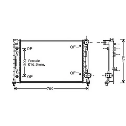 Radiateur de refroidissement moteur pour AUDI A6 II ph.1 1997-2001, OEM: 4B3121251, Neuf