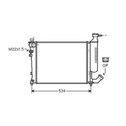 Radiateur de refroidissement moteur pour PEUGEOT 306 ph.2 1997-1999, OEM: 133051, Neuf