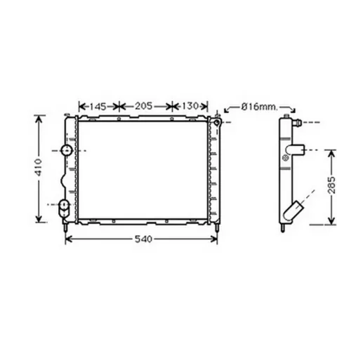 Radiateur de refroidissement moteur pour RENAULT KANGOO I ph.1 1997-2003, OEM: 7700430648, Neuf