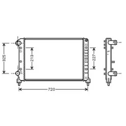 Radiateur de refroidissement moteur pour FIAT DOBLO I ph.2 2006-2010, OEM: 46749005, Neuf