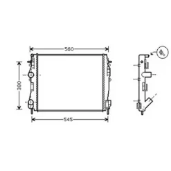 Radiateur de refroidissement moteur pour RENAULT KANGOO I ph.1 1997-2003, OEM: 2140000QA2, Neuf
