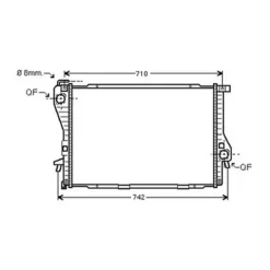 Radiateur de refroidissement moteur pour BMW Serie 5 E39 1995-2000, OEM: 17111436060, Neuf