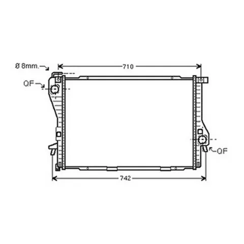 Radiateur de refroidissement moteur pour BMW Serie 5 E39 1995-2000, OEM: 17111436060, Neuf